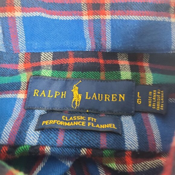 Ralph‎ Lauren Men's Classic Size Large Fit Performance FLANNEL Button-Down Shirt - Picture 3 of 6